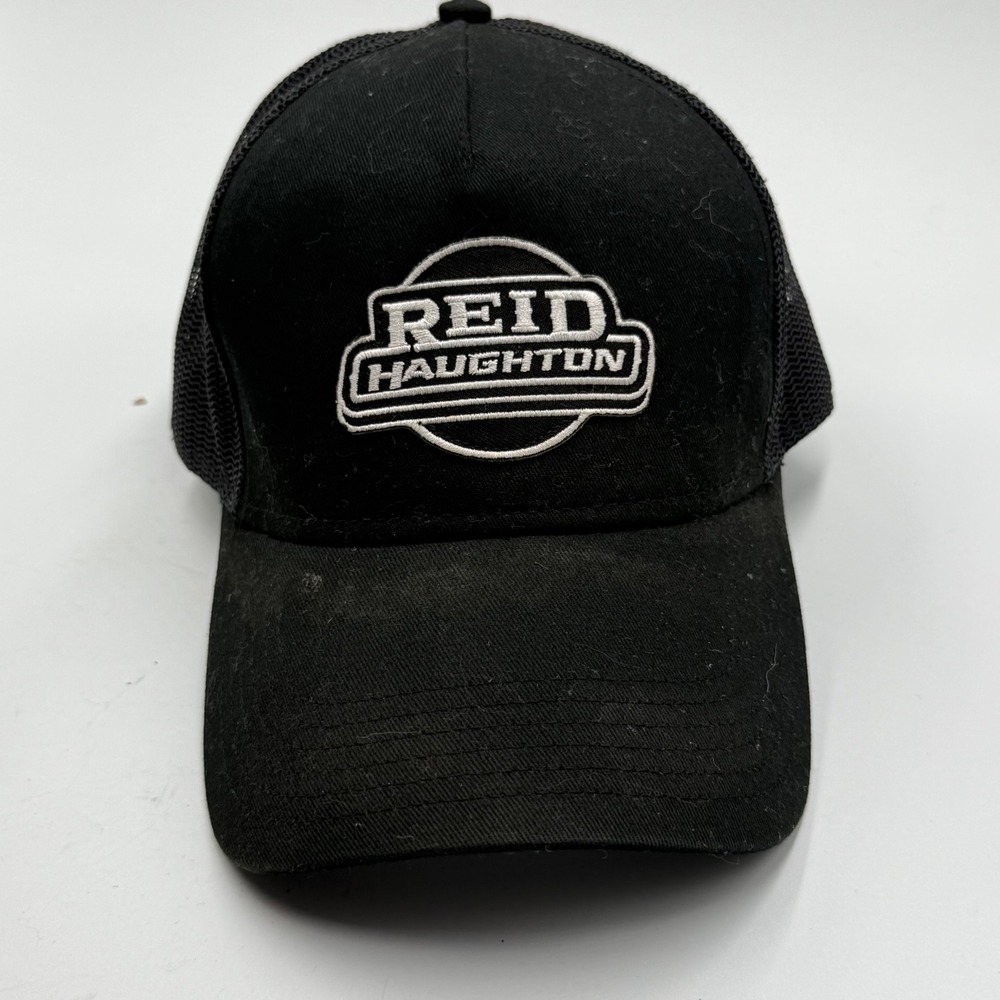 OTTO Black Trucker Hat Reid Haughton Logo Embroidered Mesh Snap Back